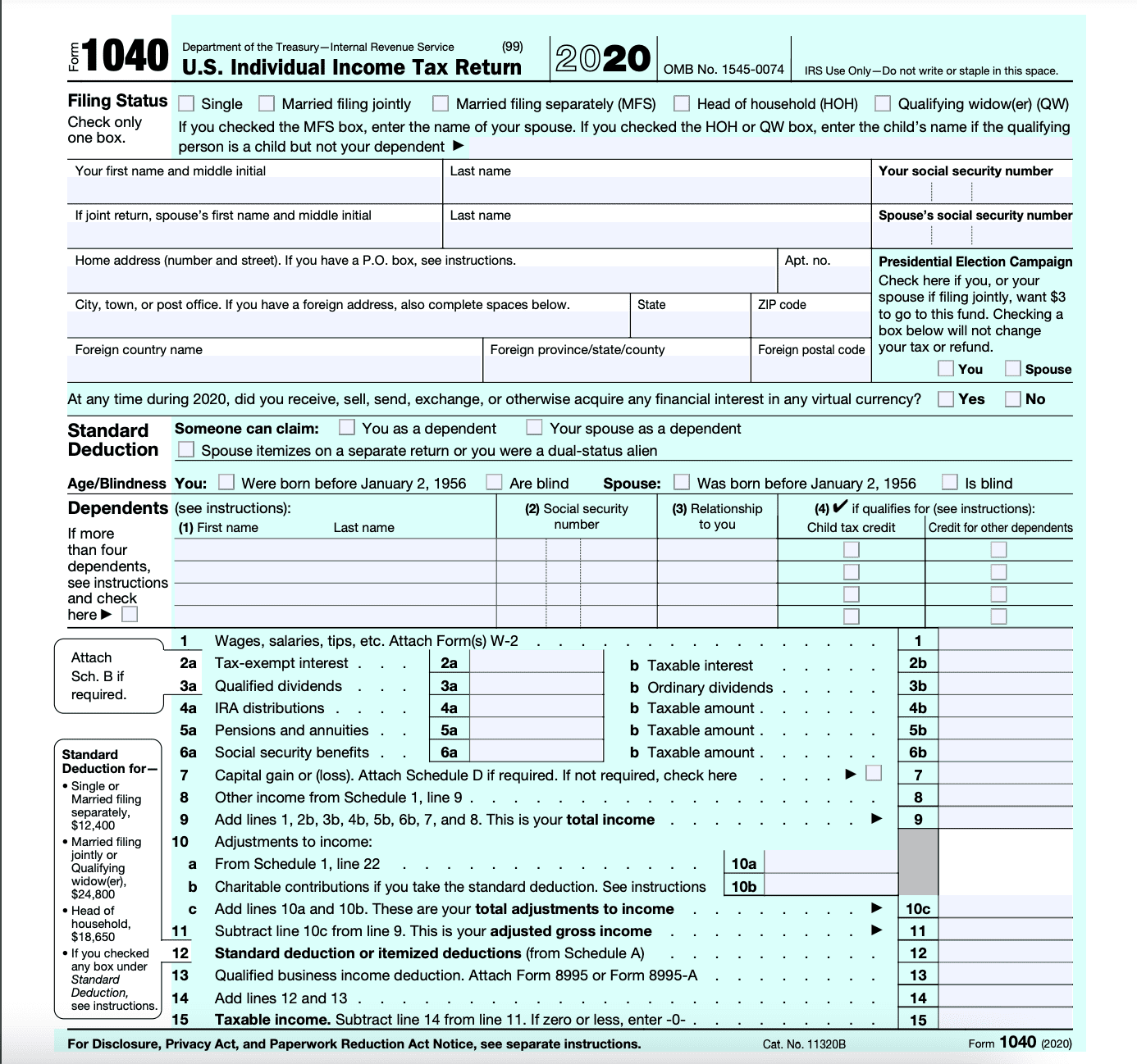 Form For Tax Credit